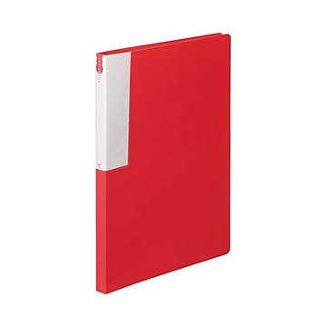 (まとめ) TANOSEE レターファイル（PP） A4タテ 120枚収容 背幅18mm レッド 1セット（10冊）  【×10セット】