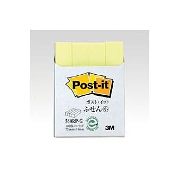 （まとめ） 住友スリーエム ポストイット(R) 再生紙 4個入り 横14×縦75mm 560RP-G グリーン 4個入 【×10セット】
