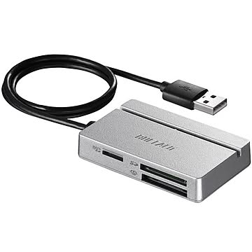 バッファロー USB2.0 マルチカードリーダー/ライター スタンダードモデル シルバー BSCR100U2SV