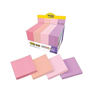 （まとめ）3M ポスト・イット 強粘着ノートマルチカラー7 75×75mm 4色 6541SS-MC-7 1パック（12冊）【×2セット】