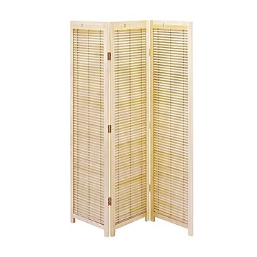 和モダン 衝立/パーテーション 【3連 ナチュラル 幅450×奥行25×高さ1720mm×3枚】 木製 桐塗装 銅製丁番 完成品 〔リビング〕【代引不可】