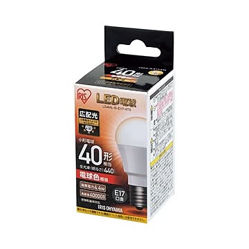 （まとめ） アイリスオーヤマ LED電球40W E17 広配 電球 LDA4L-G-E17-4T5×10セット