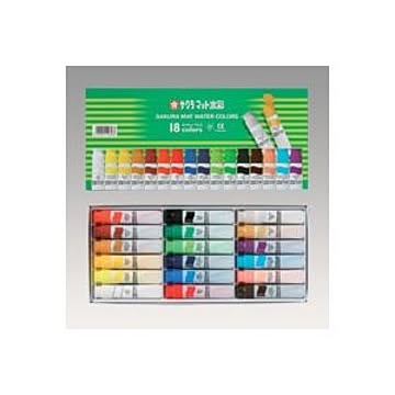 （まとめ） サクラクレパス マット水彩 不透明水彩 ポリチューブ入 MW18PE 入 【×2セット】