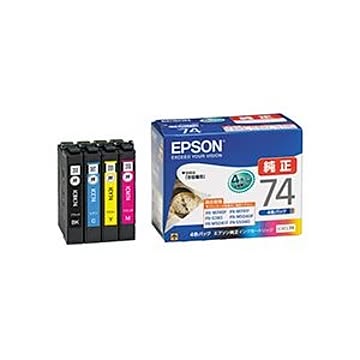 （まとめ） エプソン EPSON インクカートリッジ 4色パック IC4CL74 1箱（4個：各色1個） 【×3セット】