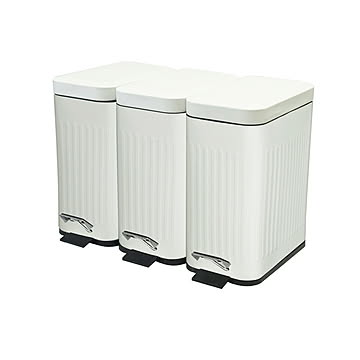 b.c.l ビーシーエル Galva Square Dust Box 5L×3 ガルバ スクエアダストボックス5L×3分別 ソフトクローズ / ゴミ箱 ごみ箱 ダストボックス フタ付き ペダル開閉