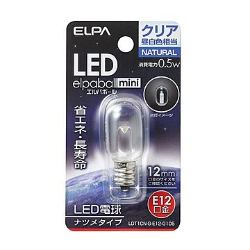 （まとめ） ELPA LEDナツメ球 電球 E12 クリア昼白色 LDT1CN-G-E12-G105 【×10セット】