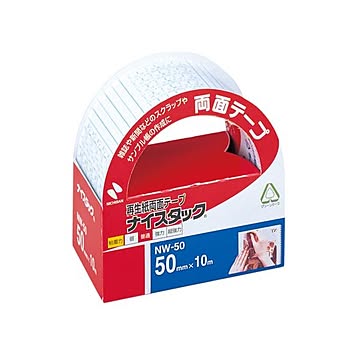 (まとめ) ニチバン ナイスタック 再生紙両面テープ 大巻 50mm×10m NW-50 1巻 【×5セット】