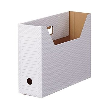 (まとめ) TANOSEE ボックスファイル（ホワイト） A4ヨコ 背幅100mm グレー 1パック（10冊）  【×10セット】