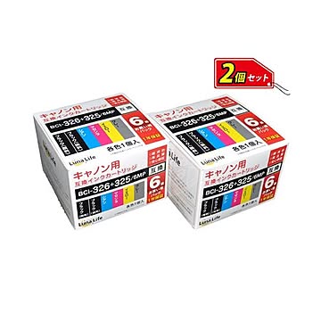ワールドビジネスサプライ Luna Life キヤノン（Canon）用 互換インクカートリッジ BCI-326+325／6MP 6本パック×2 お買得セット LN CA325+326／6P*2PCS