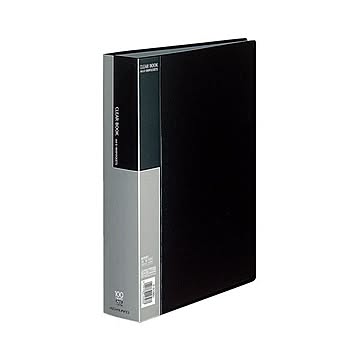 コクヨ クリヤーブックベーシック固定式 A4タテ 100ポケット 背幅59mm 黒 ラ-B100D 1セット4冊