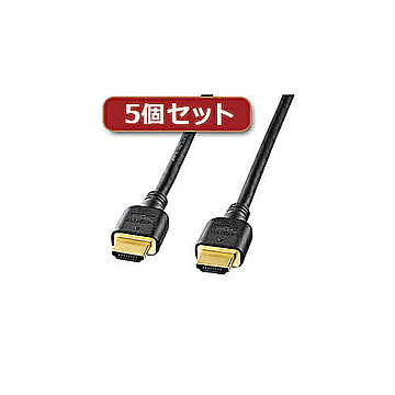 5個セット サンワサプライ ハイスピードHDMIケーブル KM-HD20-20HX5 管理No. 4589452969111