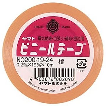 （まとめ） ヤマト ビニールテープ 幅19mm×長10m NO200-19-24 橙 1巻入 【×30セット】