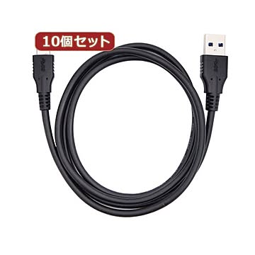 10個セット タイプCケーブル 1m USB3.0 ブラック AS-CASM018X10