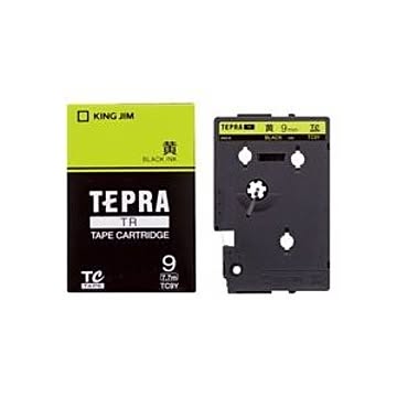 （まとめ）キングジム テプラTRテープ TC9Y 黄に黒文字 9mm×3セット