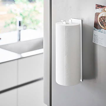 山崎実業 片手でカットマグネットキッチンペーパーホルダー タワー 縦タイプ tower 
