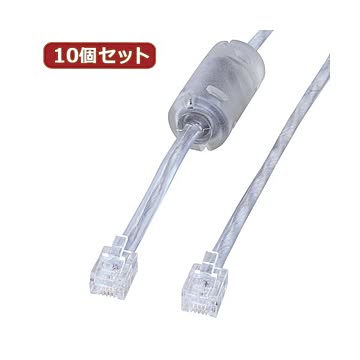 10個セット サンワサプライ コア付シールドツイストモジュラーケーブル TEL-FST-3N2 TEL-FST-3N2X10