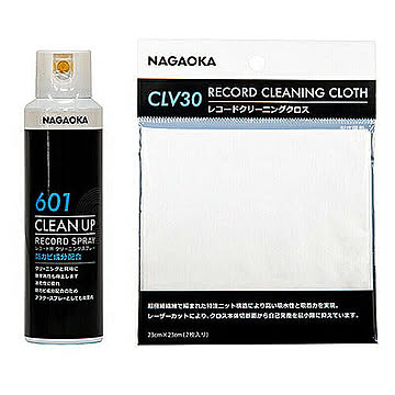 NAGAOKA レコード用クリーニングクロス + レコードクリーニングスプレー CLV30+SP-601 管理No. 4589452996117