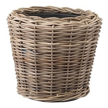 ラタンバスケット モンデリック 【Φ37cm】 籐製 〔屋外/ガーデニング用品/園芸〕