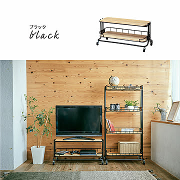 Mash TVボード アイアンレッグ キャスター付き 90cm ブラック BCLB-840