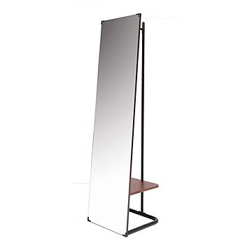 ミラー付きハンガーラック anthem Mirror Hanger ブラウン 【組立品】