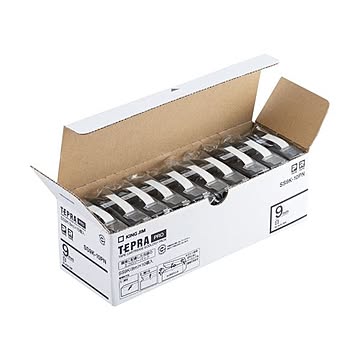キングジム テプラ PROテープカートリッジ 9mm 白/黒文字 エコパック SS9K-10PN 1セット(50個:10個×5パック)