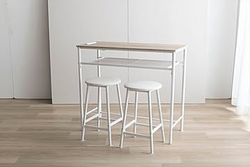 「本格木目調×アイアン」が落ち着いた上品さを演出するカウンターテーブルセット