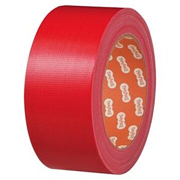 （まとめ） TANOSEE 布テープ（カラー） 50mm×25m 赤 1巻 【×15セット】
