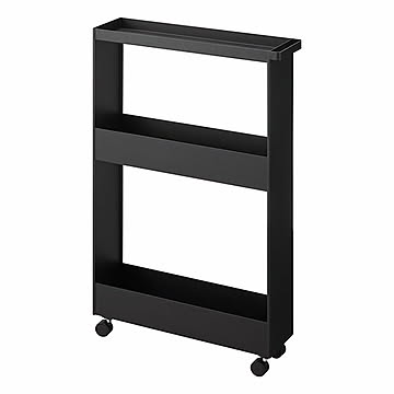 tower タワー(山崎実業) キャスター付きスリムワゴン 3段 Three-Tier Rolling Storage Cart 収納棚 隙間収納 キッチン 洗面 脱衣所 サニタリー ストック