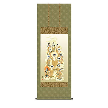 掛け軸 十三佛 鈴木翠朋 54.5x150cm 三幸