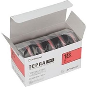 (業務用5セット) キングジム テプラ PROテープ/ラベルライター用テープ 【幅：18mm】 5個入り カラーラベル(赤) SC18R-5P
