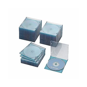 (まとめ)エレコム Blu-ray/DVD/CDケース(スリム/PS/1枚収納) CCD-JSCS50CBU×3セット
