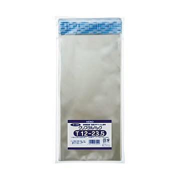 （まとめ）HEIKO クリスタルパックT（テープ付）T-12-23.5 0.03×120×235+40mm #6740830 1パック（100枚）【×10セット】