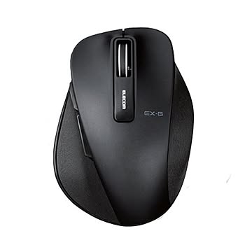 （まとめ）エレコム EX-GワイヤレスBlueLEDマウス Sサイズ ブラック M-XGS10DBBK 1個【×2セット】