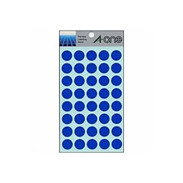 （まとめ） エーワン カラーラベル 丸型15mm径 07022 青 1P14シート（560片）入 【×10セット】