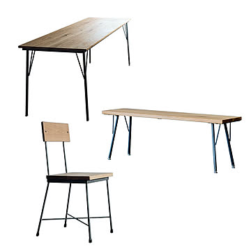 【受注生産】 SIKAKU シカク SK DINING TABLE SET 1500 エスケーダイニング テーブルセット1500 (テーブル×1+ベンチ×1+チェア×2)  天然木 オーク材 本革