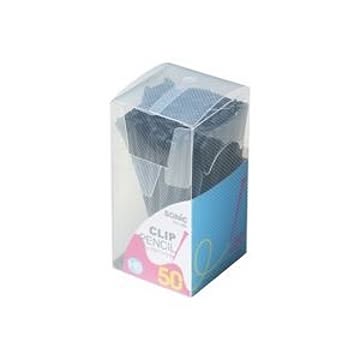 （まとめ）ソニック クリップ付ペンシル50本入 DA-488-D 黒【×10セット】
