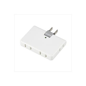 (まとめ)YAZAWA 強力雷ガード付4個口コーナータップ Y02HCK400WH×5セット