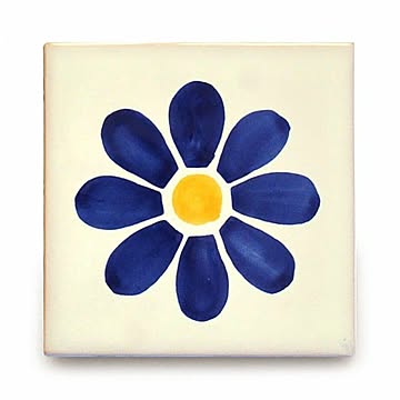 メキシコタイル4枚セット（M244-4）110角イレギュラー（花）