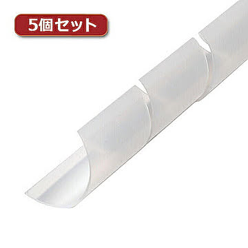 ミヨシ 5個セット スパイラルチューブ クリア色 150cm 内径14mm CH-SP15S