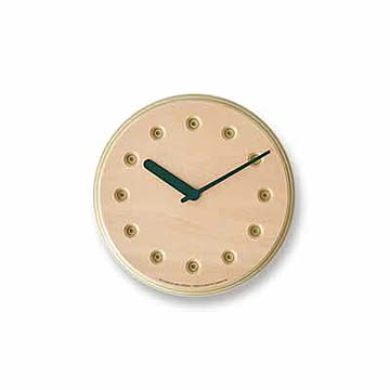 Lemnos レムノス DESIGN OBJECTS Paper-Wood CLOCK dot ペーパーウッドクロック ドット DRL19-07 掛け時計 デザイン時計