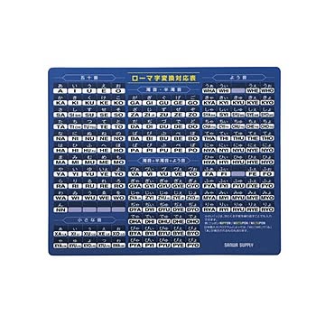（まとめ）サンワサプライ マウスパッド（ローマ字、大、ブルー） MPD-OP17RL7BL【×5セット】