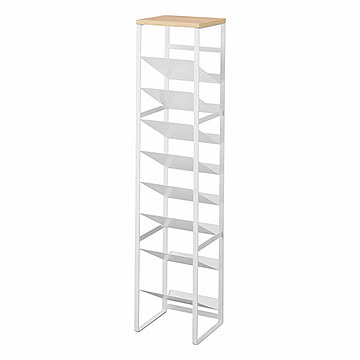 tower タワー (山崎実業) 天板付きボトルストッカー8段 8-Tier Bottle Rack With Top Panel 収納 棚 キッチン スチール ストック収納 備蓄 ペットボトル 瓶