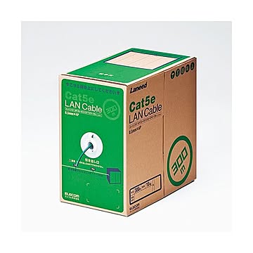 エレコム EU RoHS指令準拠LANケーブルCat5e 単線 ダークグリーン 300m LD-CT2/DG300/RS 1本