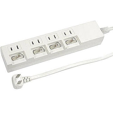 YAZAWA 個別スイッチ付節電タップ Y02442WH 管理No. 4966307280032