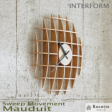  【電池ﾌﾟﾚｾﾞﾝﾄ】インターフォルム 掛け時計 連続秒針 CL4560 モデュイ