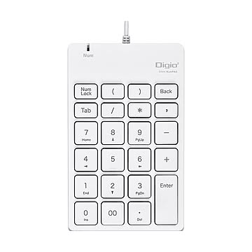 （まとめ）ナカバヤシ 静音テンキーボードUSB有線タイプ ホワイト TNK-SU228W 1台【×2セット】