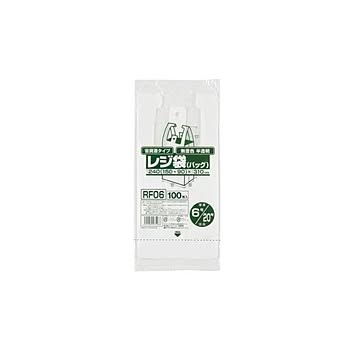 省資源レジ袋東06西20号100枚入HD半透明RF06 （80袋×5ケース）合計400袋セット 38-387