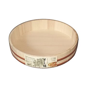 寿司桶/飯台 【1升 39cm】 大きいサイズ 日本製 〔手巻き寿司 ちらし寿司 盛り付け用 パーティ〕【代引不可】