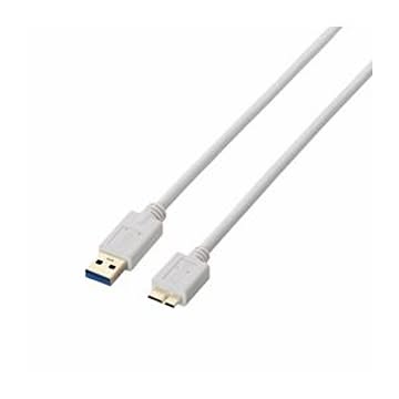 (まとめ)エレコム USB3.0ケーブル(A-microB) USB3-AMB20WH【×3セット】
