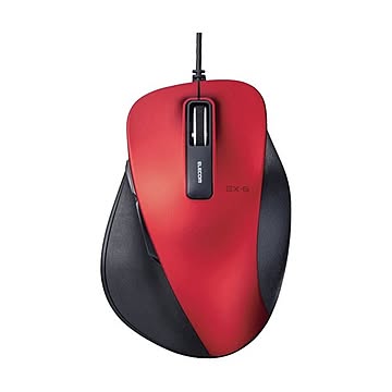 (まとめ) エレコム EX-G有線BlueLEDマウス Lサイズ レッド M-XGL10UBRD 1個 【×10セット】